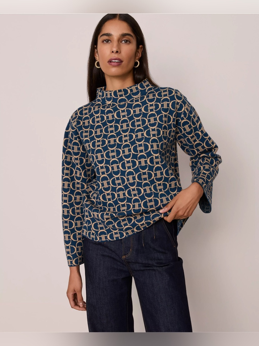 Ann Taylor Chain Link Print Sweater